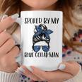 Spoiled By My Blue Collar Man Messy Bun Coffee Mug Personalized Gifts