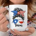 Texas State Flag Sunglasses Mom Messy Bun Hair Girl Coffee Mug Unique Gifts