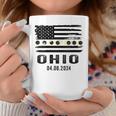 Total Solar Eclipse 2024 Totality Ohio Usa American Flag Coffee Mug Unique Gifts