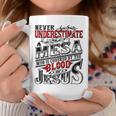 Never Underestimate Mesa Family Name Coffee Mug Funny Gifts