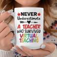 Never Underestimate A Teacher Who Survived Virtual Teaching Coffee Mug Unique Gifts