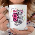Youth Girls 9Th Birthday Outfit I'm 9 Years Old Cat Kitty Kitten Coffee Mug Funny Gifts