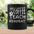 100 Days Of Coffee Teach Repeat School Teacher Coffee Mug Gifts ideas