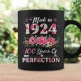 100 Year Old Made In 1924 Floral 100Th Birthday Women Coffee Mug Gifts ideas