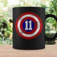 11 Year Old 11Th Birthday Party Distressed Captain Sheild Coffee Mug Gifts ideas