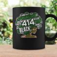 414 Milwaukee Area Code African American Woman Afro Coffee Mug Gifts ideas