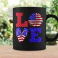 4Th Of July Love Sunflower Flip Flops American Flag Coffee Mug Gifts ideas
