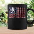 4Th Of July Softball American Flag Vintage Patriotic Coffee Mug Gifts ideas
