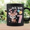 7 Jahre Alt Ich Bin 7 Hirsch Deer 7Th Birthday Black Tassen Geschenkideen