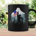 American Flag Bigfoot Sasquatch Peace Victory Sign Coffee Mug Gifts ideas