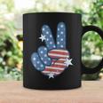 American Flag Peace Sign Hand 4Th Of July Women Coffee Mug Gifts ideas