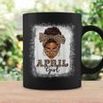 April Girls Afro Messy Bun Bleached Black Birthday Coffee Mug Gifts ideas