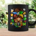 Autism Mom Afro Messy Bun Black Mom Life Coffee Mug Gifts ideas