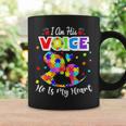 Autism Mom Im His Voice He Is My Heart Autism Awareness Coffee Mug Gifts ideas