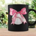 Baseball Mom Coquette Pink Bow Baseball Mama Coffee Mug Gifts ideas