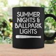 Baseball Softball Team Summer Nights & Ballpark Lights Coffee Mug Gifts ideas