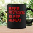 Beer Pet Bichons Sleep Repeat Red LDogCuteLove Coffee Mug Gifts ideas