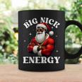 Big Nick Energy African American Santa Claus Christmas Black Coffee Mug Gifts ideas