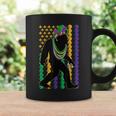Bigfoot Wearing Hat Mardi Gras Beads With Flag Mardi Gras Coffee Mug Gifts ideas