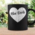 Blue Devils School Sports Fan Team Spirit Mascot Heart Coffee Mug Gifts ideas