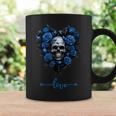 Blue Roses Skull For Valentine´S Love Rock For Women Coffee Mug Gifts ideas