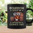 Bourbon Goes In Wisdom Comes Out Whiskey Usa Flag Vintage Coffee Mug Gifts ideas