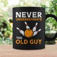 Bowling Never Underestimate Old Guy Bowler Grandpa Dad Men Coffee Mug Gifts ideas