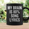 My Brain Is 80 Percent Song Lyrics Music Lover Coffee Mug Gifts ideas