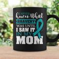 Bravery Mom Ovarian Cancer Awareness Ribbon Coffee Mug Gifts ideas