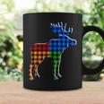 Buffalo Plaid Standing Moose Silhouette Colorful Moose Lover Coffee Mug Gifts ideas