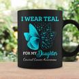 Butterfly For My Daughter Support Cervical Cancer Awareness Coffee Mug Gifts ideas