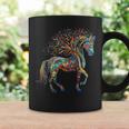 Caballo Arte Árbol Colorido Animal Caballo Taza de café Ideas de regalos