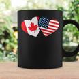Canada Usa Flag Heart Canadian Americans Love Cute Coffee Mug Gifts ideas