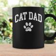 Cat Dad Vintage Distressed Cat Paw Coffee Mug Gifts ideas