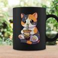 Cat Drinking Boba Feline Japanese Pet Kawaii Boba Calico Cat Coffee Mug Gifts ideas