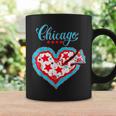 Chicago Pizza Love Heart Chicago Flag Women Coffee Mug Gifts ideas