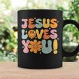 Christian Jesus Loves You Groovy Vintage Cute Kid Girl Women Coffee Mug Gifts ideas