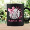 Cute Bow Coquette Little Sister Biggest Fan Baseball Girls Coffee Mug Gifts ideas