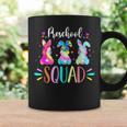 Cute Bunnies Preschool Teacher Squad Easter Day Tie Dye Coffee Mug Gifts ideas