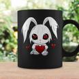 Cute Kawaii Goth Bunny Gothic White Bunny Red Heart Girls Coffee Mug Gifts ideas