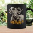 Cute Mama Highland Cow With Baby Calf Flower Cool Animal Coffee Mug Gifts ideas