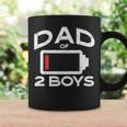 Dad Of 2 Boys Low Battery Fathers Day Daddy Papa Men Coffee Mug Gifts ideas