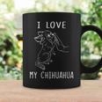 Damen Ich Liebe Meine Chihuahua Mama Chihuahua Papa Chihuahua Mit-Ausschnitt Tassen Geschenkideen