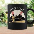 Detroit Baseball Tiger Mascot And Skyline Coffee Mug Gifts ideas