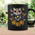 Dia De Los Muertos Monarch Butterfly Sugar Skull Cat Coffee Mug Gifts ideas