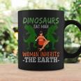 Dinosaurs Eat Man Woman Inherits Earth Earth Day Coffee Mug Gifts ideas