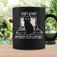 Don't Worry I'm From Tech Support Cat On Computer Coffee Mug Gifts ideas