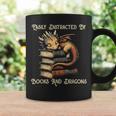 Easily Distracted By Books & Dragons Bookworm Reading Coffee Mug Gifts ideas