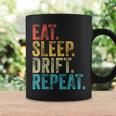 Eat Sleep Drift Repeat Drifting Car Divertidointage Taza de café Ideas de regalos