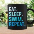 Eat Sleep Swim Repeat Natación Taza de café Ideas de regalos